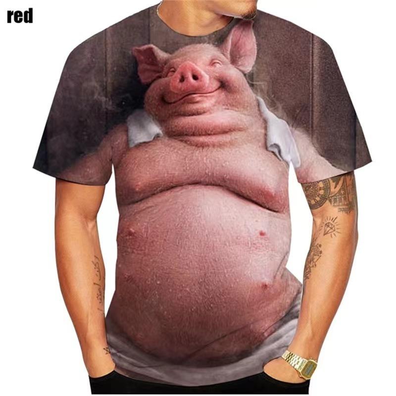

Animal 3D Printed Round Neck T-shirt Casual Men s Short Sleeved T-shirt