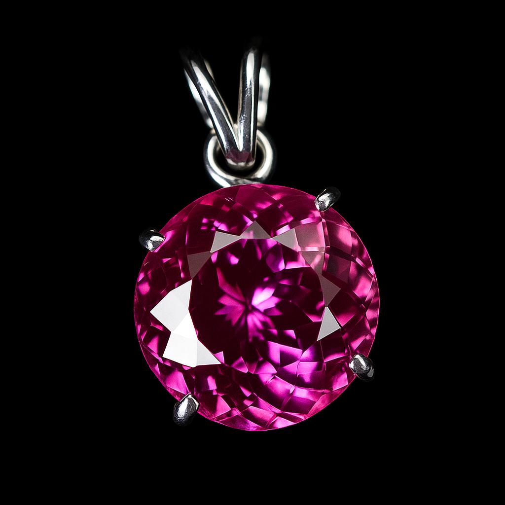 Natural Pink Tourmaline Pendant 17.20 ct 925 Sterling Silver Gemstone October Birthday Birthstone