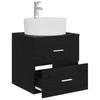 Wall Mounted Washstand In Black Oak 49.5 X 44.5 X 65 Cm