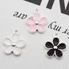 10Pcs White Flower With Golden Frame Alloy Enamel Bracelets Charm Necklace Pendant For DIY Fashion