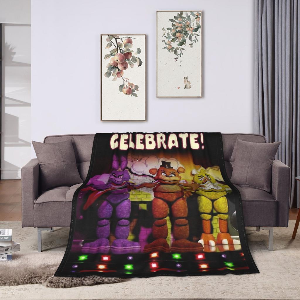 FNAF At Freddys Blanket Fleece Spring Autumn Multi-function Ultra-Soft Throw Blanket for Sofa Travel Bedding Throws