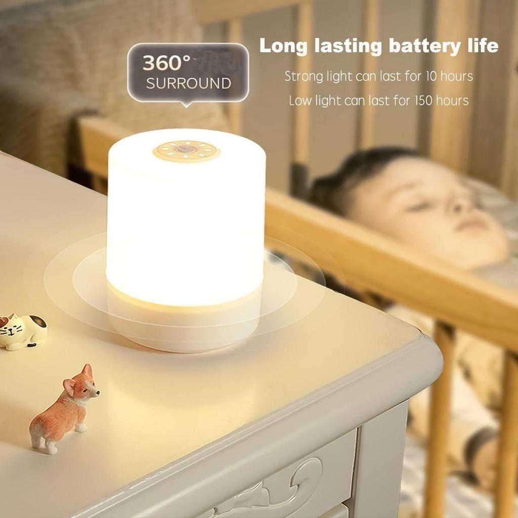 Touch Control LED Touch Nachttischlampe, Farbwechsel Dimmbares Licht für Kinder, 3 Farben LED-Lampe mit warmweißen Lichtern