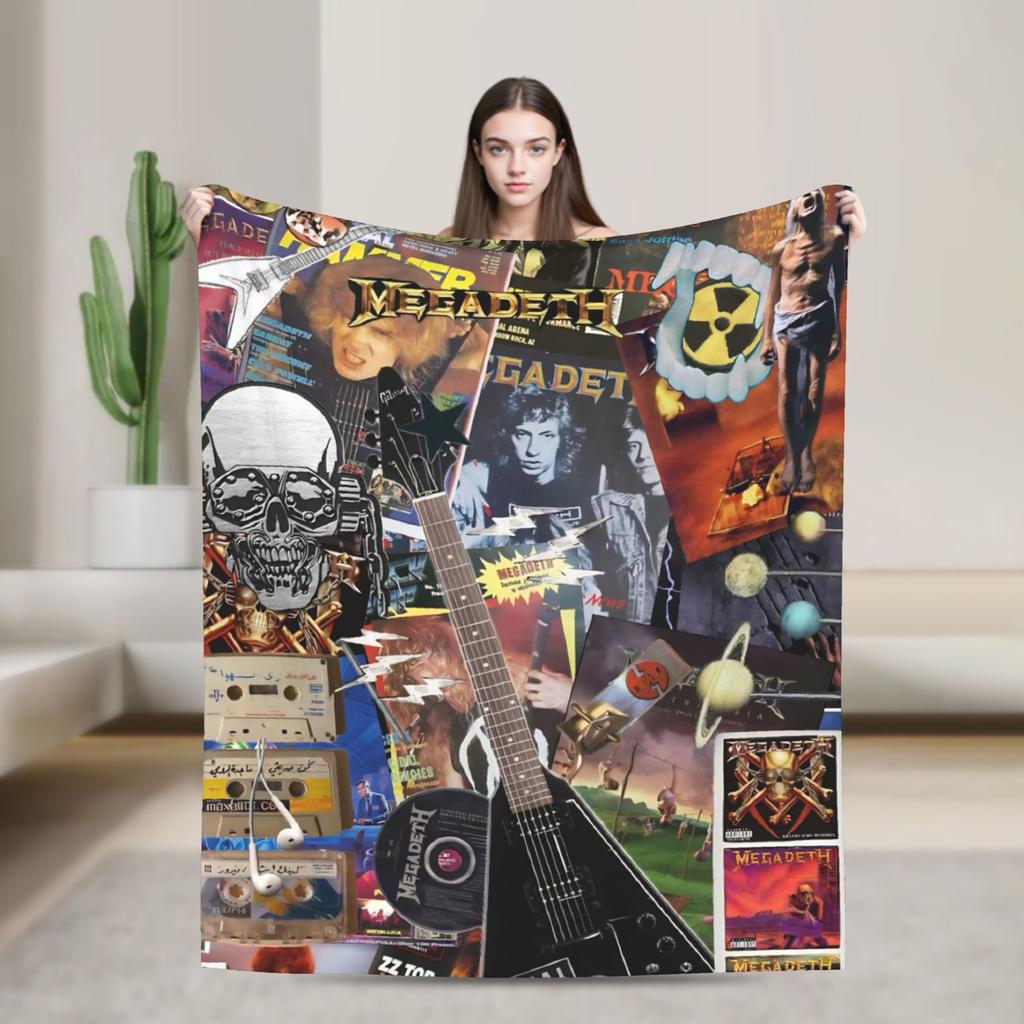 M-Megadethed Band  Blanket Quality Soft  Bedding Throws Winter Camping Couch Chair Sofa Bed Graphic Bedspread