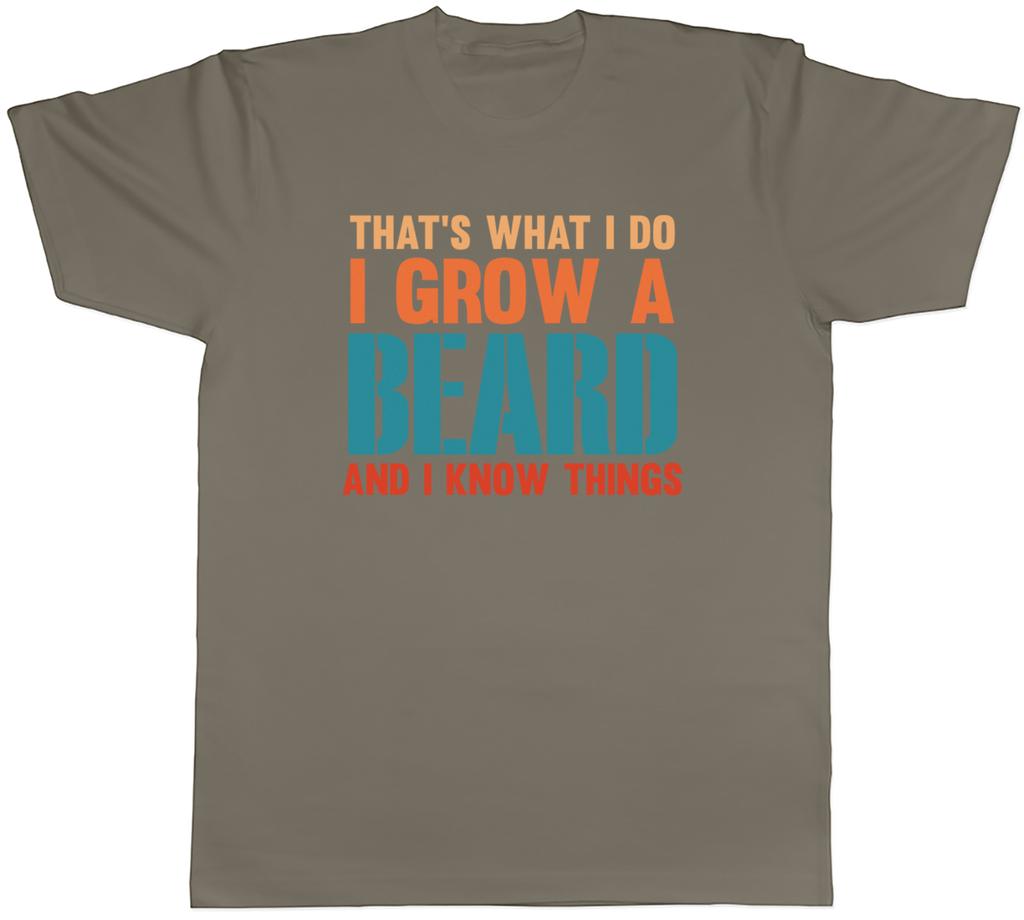 Movember Mens TShirt I Grow a Beard and I Know Things Funny Tee Gift