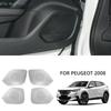 4pcs for Peugeot 2008 2019-2023 E2008 2020-2022 Door Audio Speaker Cover Trim Handle Loudspeaker Panel Stickers Auto Accessories