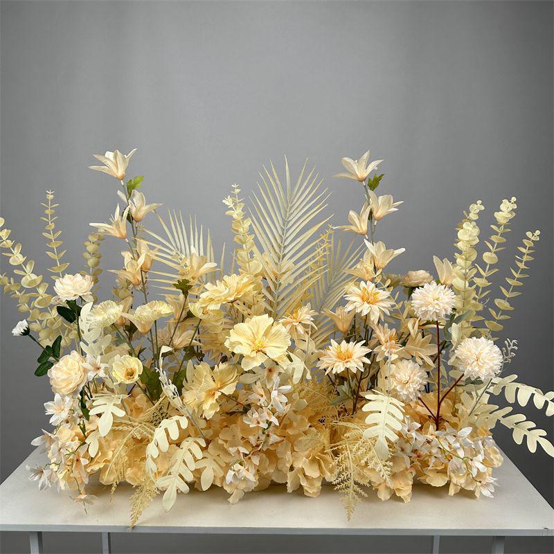 Wedding Floristry: Simulated Flower Scene Arrangement with Seven Optional Colors for T-Stage and Aisle Decoration