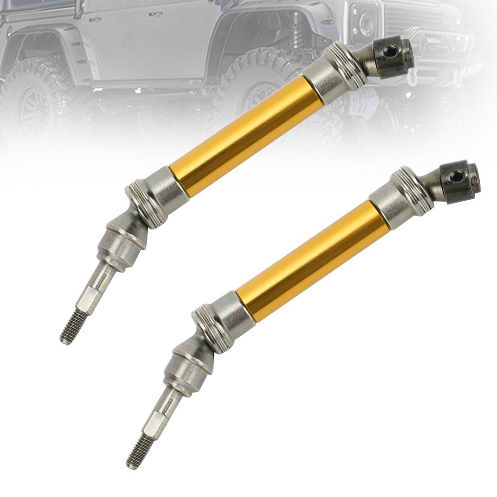 2Pcs RC Car Front CVD Three Section Type Drive Shaft Parts Accessories Fit for Traxxas Slash(Yellow )