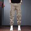 Black Overalls Men's Spring and Autumn Loose Tied Harlan Pants New Fashion Drawstring French Casual Pants Tide