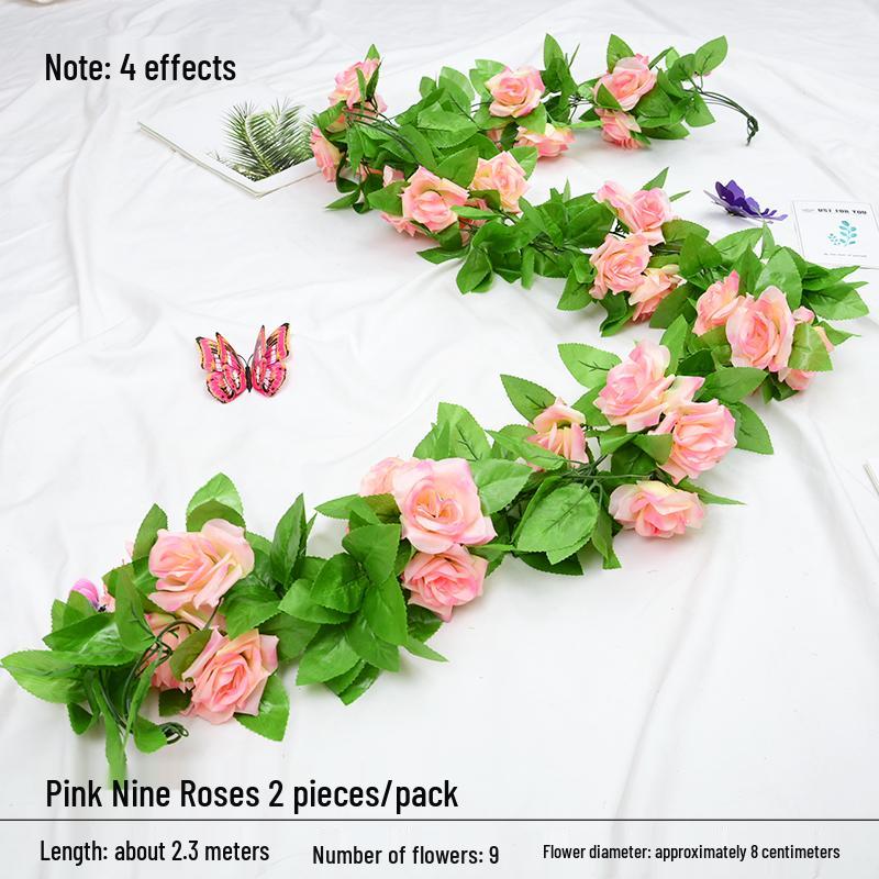 Artificial Rose Vine Floral Ceiling Decor