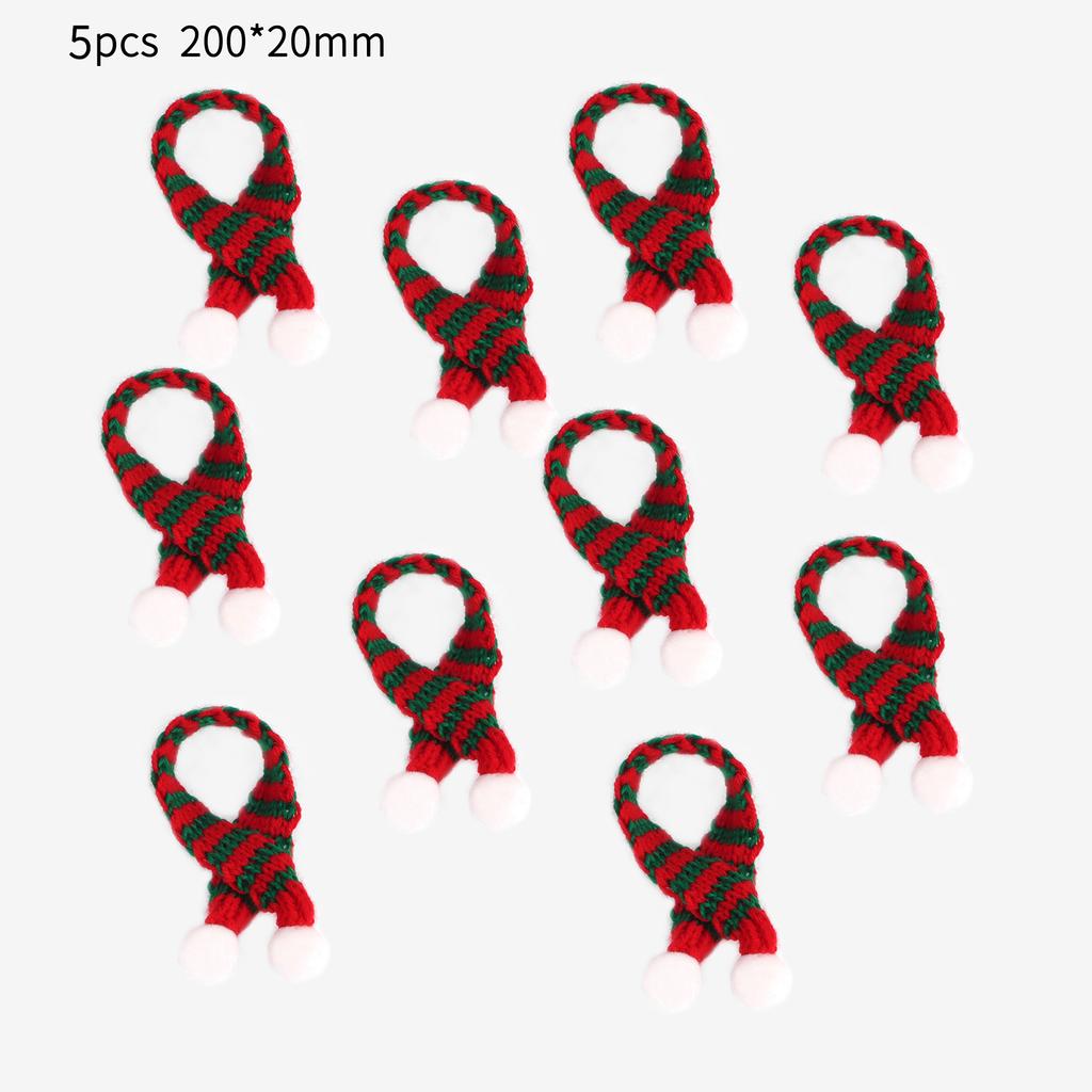 Mini Knit Hat Mini Christmas Scarf Set, Mini Santa Hats for Crafts Mini Christmas Decorations, for DIY Craft Art Snowman Doll