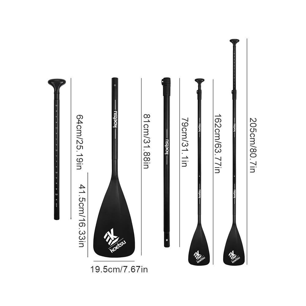 3-Piece One Way Paddle Adjustable Length Double Head Paddle Aluminum Alloy Detachable SUP Paddle for Outdoor Water Sports