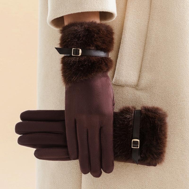 Women's Gloves Autumn Cycling Winter Warm Non-Slip Female Sports Touchscreen Fishing Gloves Windproof Motorcycle Ski Mittens