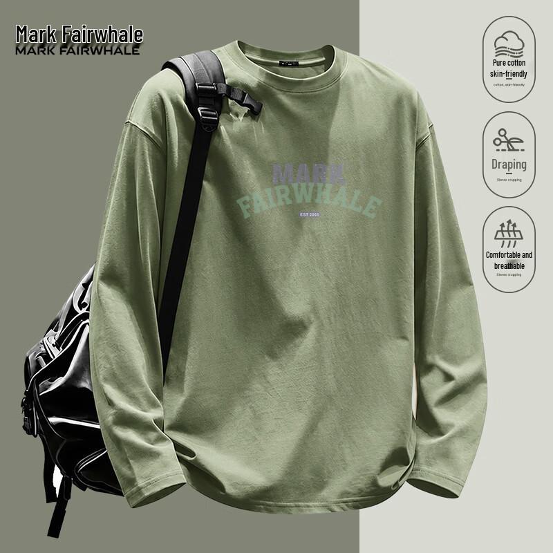 Mark Fairwhale Men's Pure Cotton Long Sleeve Round Neck T-Shirt