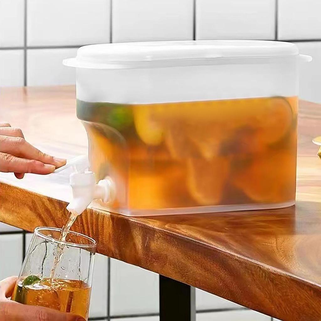 2.8L Cold Water Jug Large Capacity Cold Kettle with Faucet Beverage Dispenser Refrigerator Water Container For Summer Party