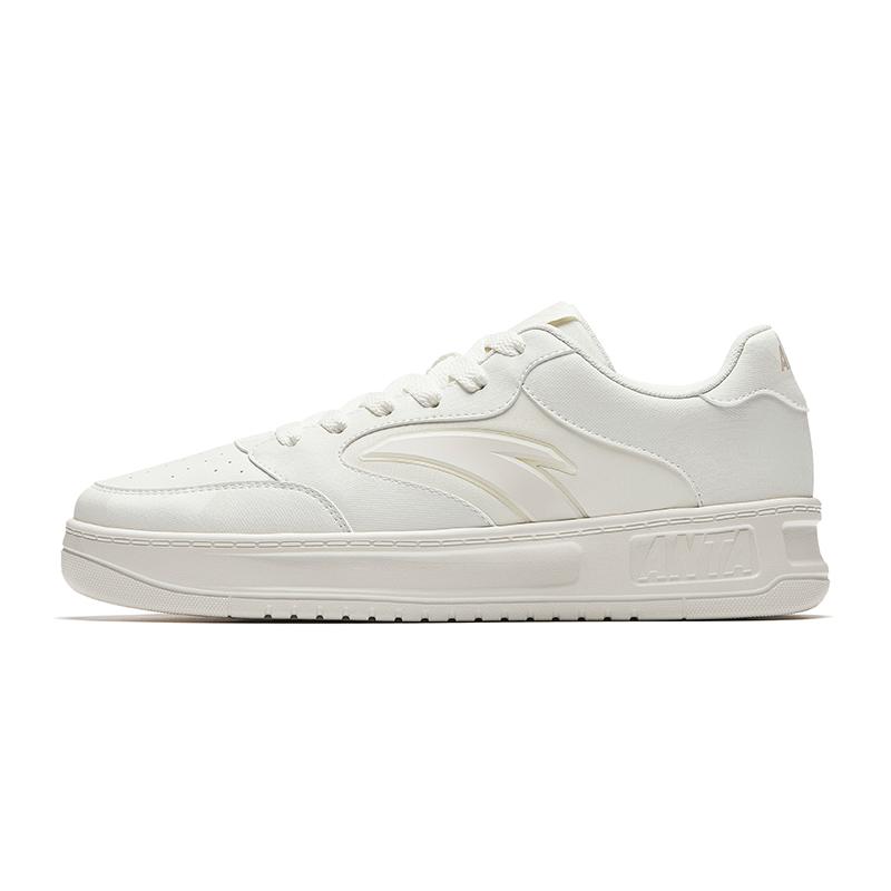 New Anta Height Increasing Abrasion Resistant Lightweight Low Top Skateboard Shoes Men's Ivory White 912528002Q-2