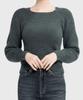 Keulleiseu Stephanie Ribbed Square Neck Puff Sleeve Knit_Ivory