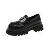 Platform Loafers Women's 2025 New Spring British Style Patent Leather Small Leather Shoes Super Soft and Light Height Increase One Pedal Single Shoes
