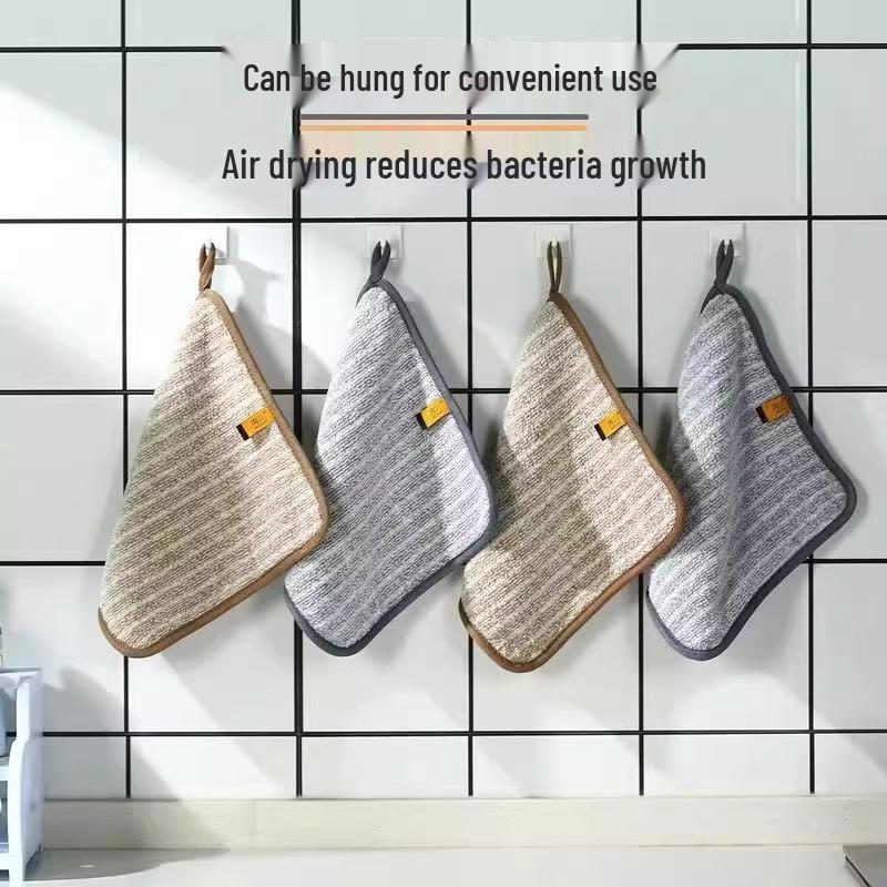 Newcomer: 6-Piece Bamboo Charcoal Dishcloth Set - Non-Stick, Oil-Resistant, Thick, and Absorbent.