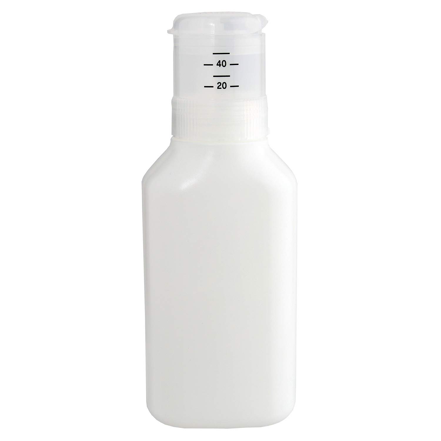 

LEC Push-to-Measure Refillable Detergent Bottle, 600ml (For Liquid Detergent), Plain White with Design Sticker, W00108