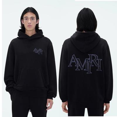 885 Amiri Foam Letter Printing Spring and Autumn Loose Plus Size Thin High-quality Cotton Hooded Couple Hoodie
