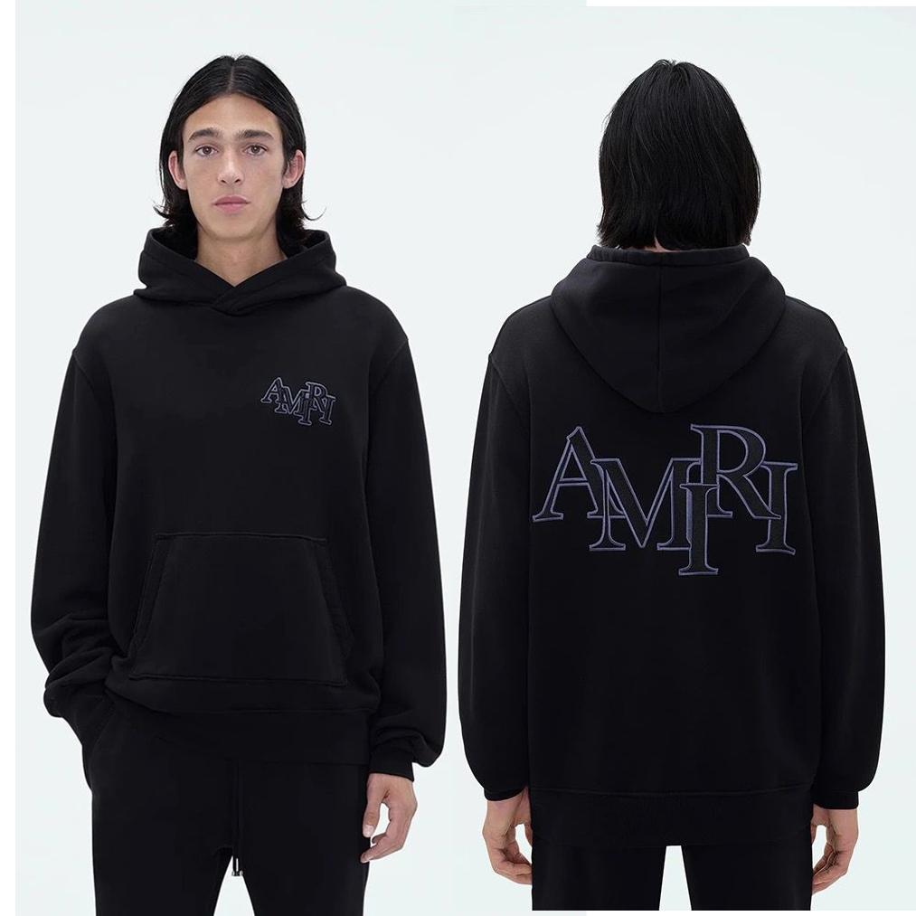 

885 Amiri Foam Letter Printing Spring and Autumn Loose Plus Size Thin High-quality Cotton Hooded Couple Hoodie XL