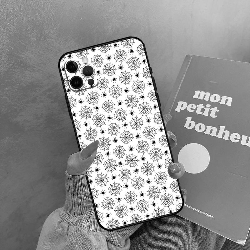 Spider Web Head Mask Case For iPhone 17 Air 13 16 15 11 12 14 Pro Max 13 mini XR 15 16 Plus 16e Back Cover Shell
