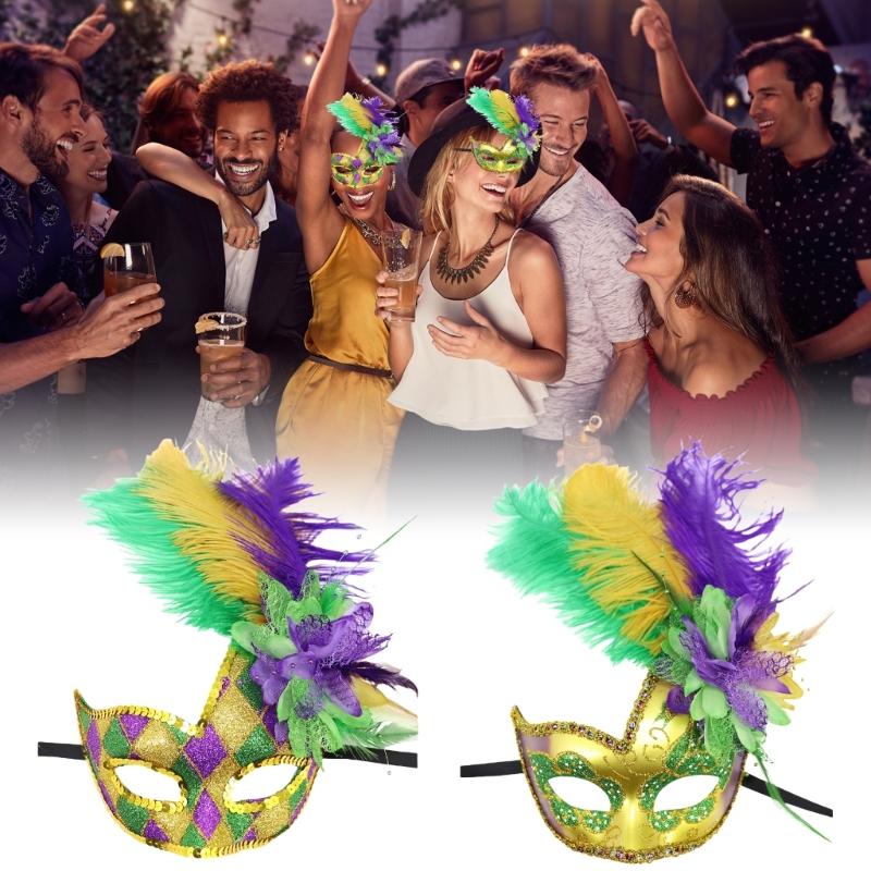 Mardi Gras Masquerade Masks Mardi Gras Party Masks Plastic Texture Festival Masks for Theme Parties and Festival Event