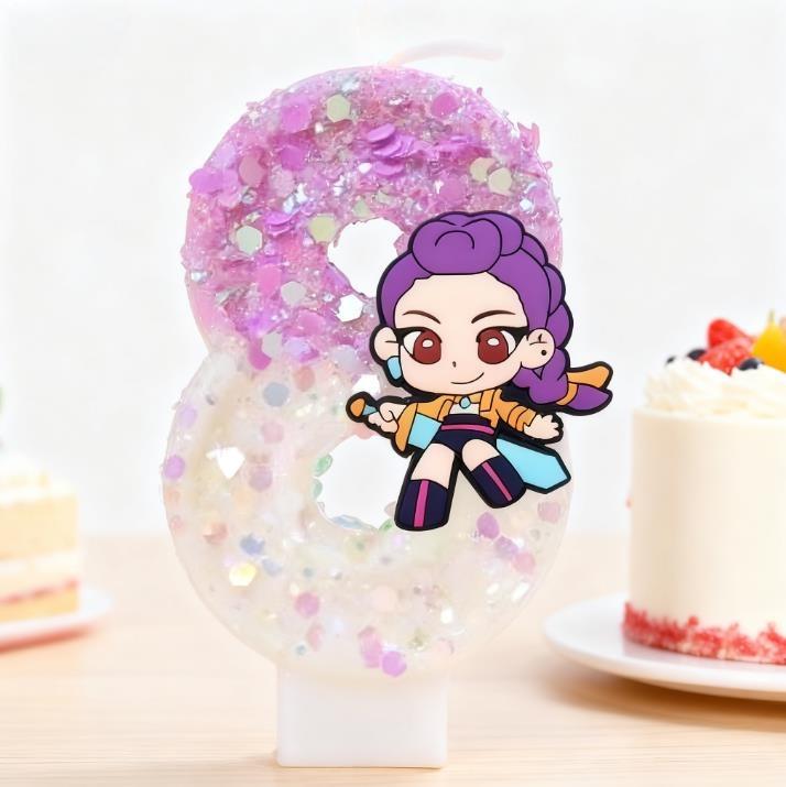 Kpop Devil Hunter Theme Candle 3D Number 5201314 Birthday Cake Decoration Baby Shower Anime Party Supplies