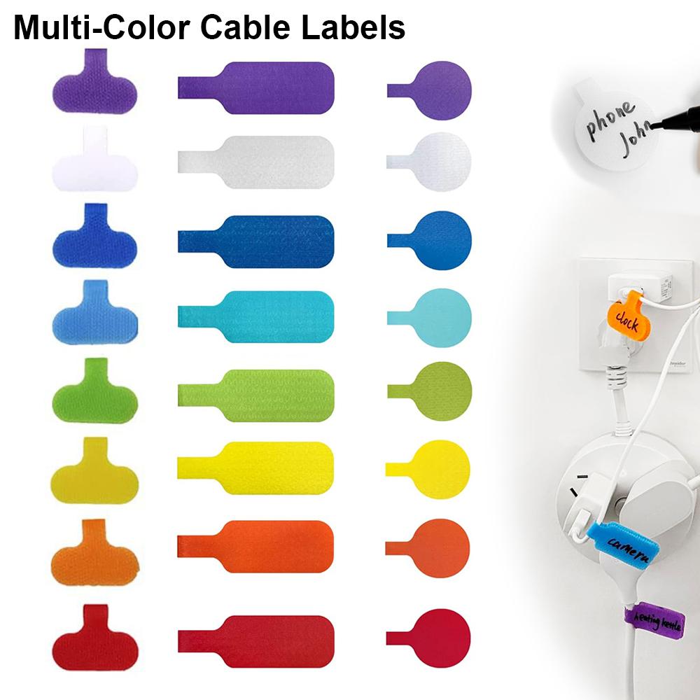 Cable Labels, Medium, Multi-Color (8-24Pcs) Write On Cord Labels, Wire Labels, Cable Tags and Wire Tags for Cable Management and Identification