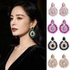 Exquisite Luxury Droplet Earrings Elegant Crystal Rhinestone Ear Drop Shiny Vintage Sunflower Earrings for Women