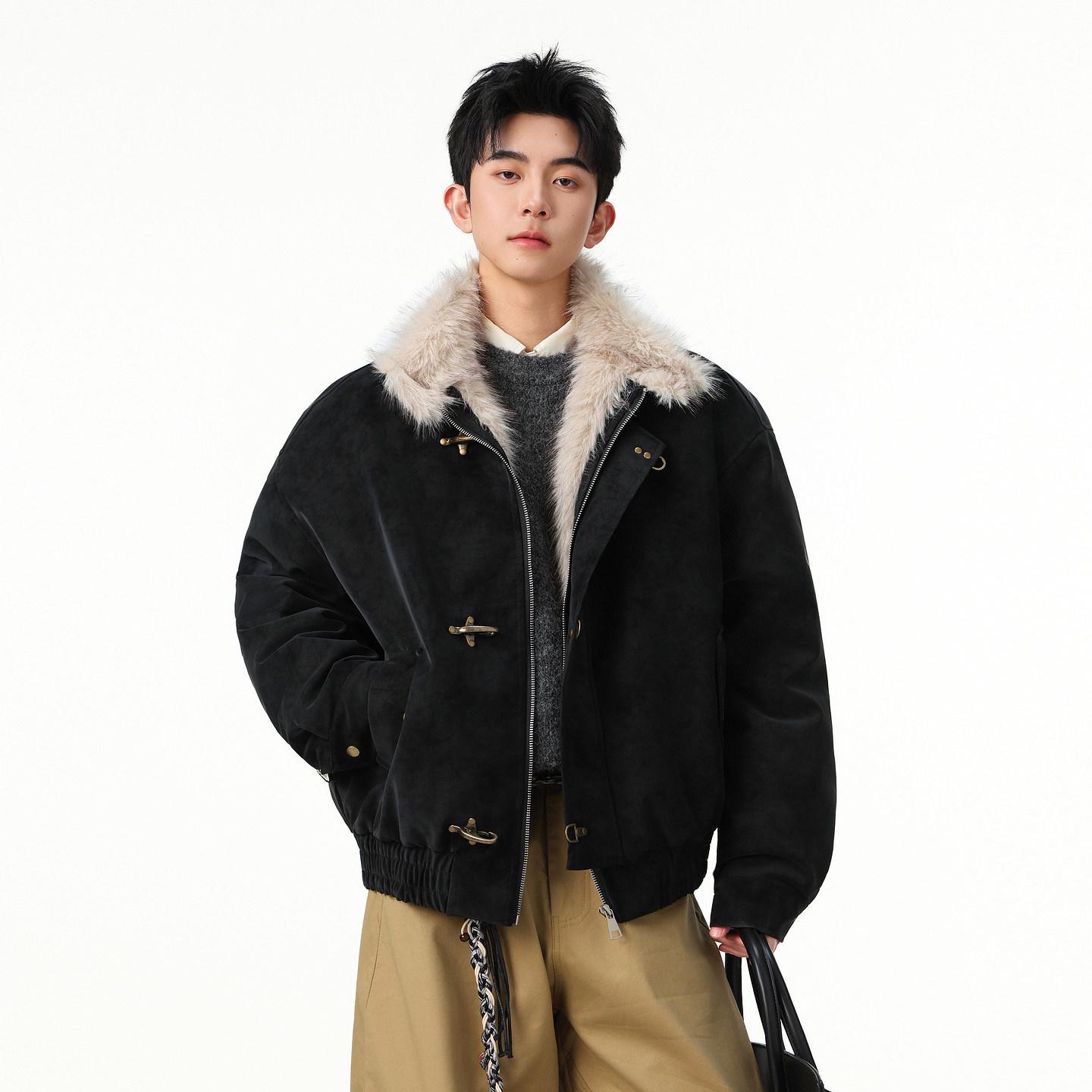 

Harrington Men s Winter Cotton Jacket with Stand-up Collar and Plush Lining L (110-130 jin) чорний