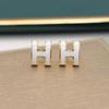 Mashi Standard H Letter Enamel Stud Earrings - Light Luxury, Fashionable Classic Style for Women