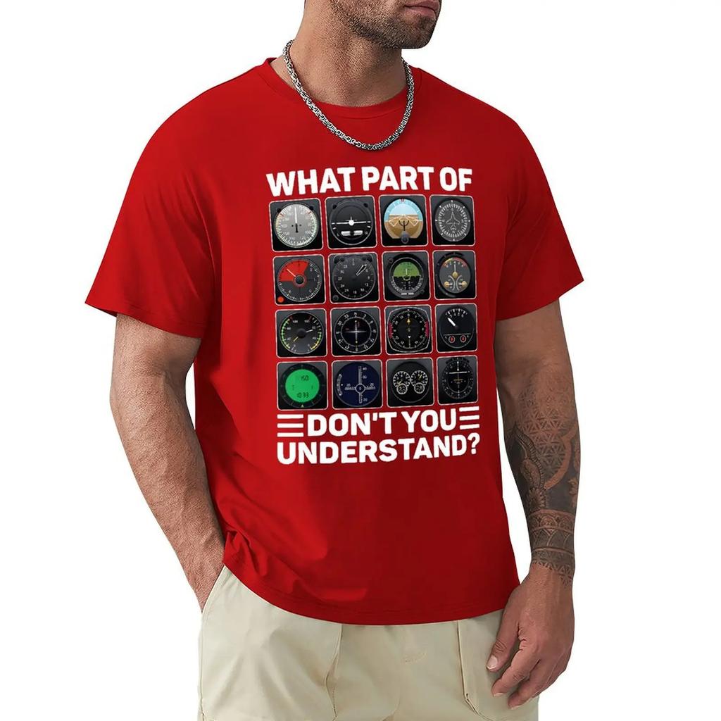 Letecká Letadlo Pilot Nástroje Přístroje Trička Grafická Bavlna Streetwear Krátký Rukáv Narozeninové Dárky Tričko Pánské