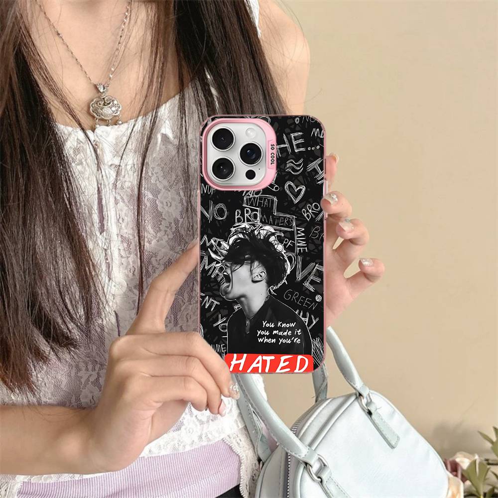 Y-Yungblud Hot Singer For Iphone 15 14 13 Plus 17 16 12 11 Pro Max Matte Colored Silver Luxury Phone Cover