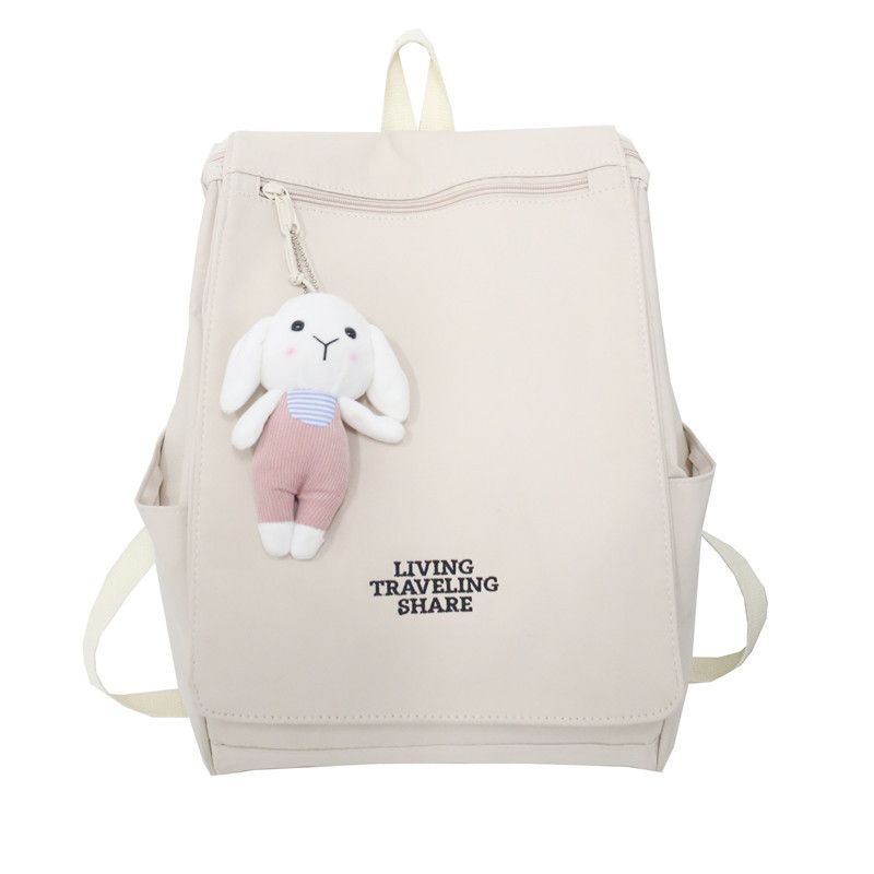

Schoolbag Female College Student Can Hold Computer Japanese and Korean Style Waterproof Backpack Large Capacity Stylish Niche Style Travel Lightweight White