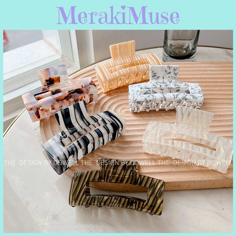 Large Stylish Marble Pattern Hair Claw Clip For Women Handmade Acetate Design For Effortless Sophistication