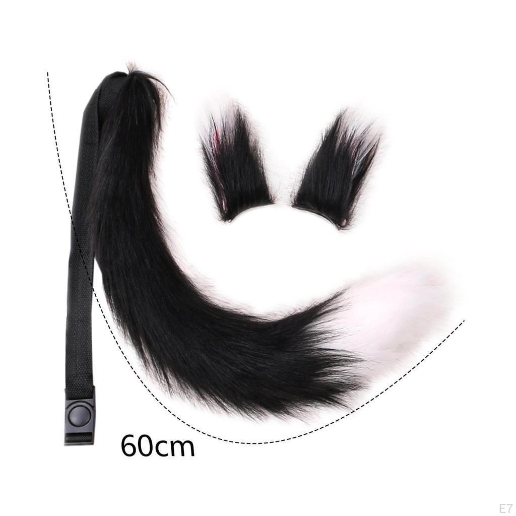 Ears and Tail Set Fancy Dress Costume Cosplay for Masquerade Kids Adult