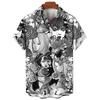 Japanische Anime Muster Hemden Sommer Neu Herrenhemd 3D Druck Horror Muster Hawaiianische Kleidung Personalisiertes Design Herren Oberteile