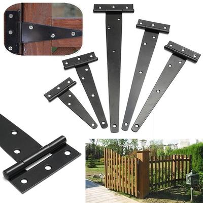 Shaped Paint Gate Wooden Door Garden Accessory Black Iron Hinges Hardware Tee Hinge Cabinet Shed