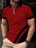 Summer Fashion 3D Printed Breathable Color Blocked Men's Polo Shirt Sports Polo Shirt