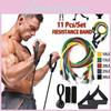 Adjustable 11pcs/set Resistance Bands With Multiple Resistance Levels For Fitness