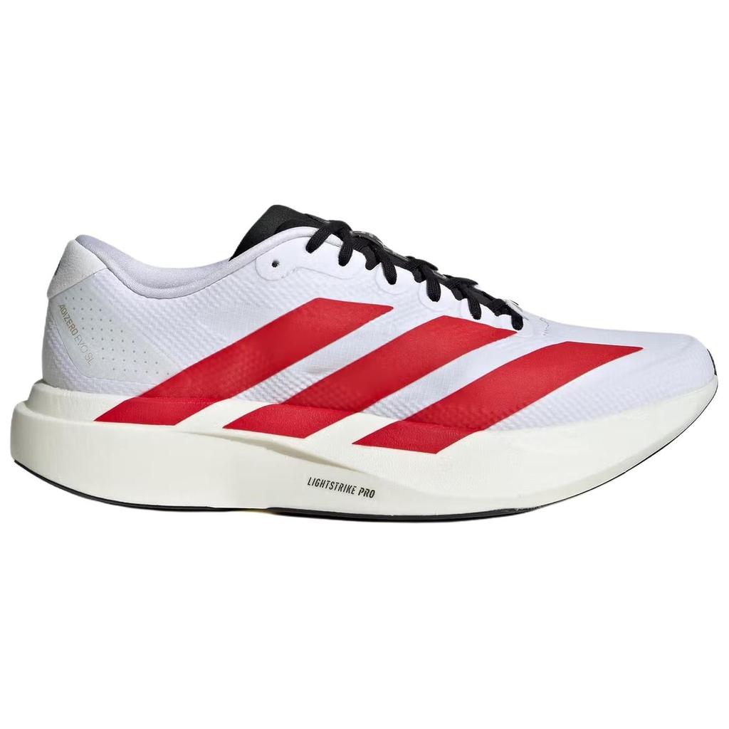adidas Adizero Evo Sl Gewebte Bequeme Passform Höhensteigernde Laufschuhe Unisex Sneaker Weiß Rot KK3675