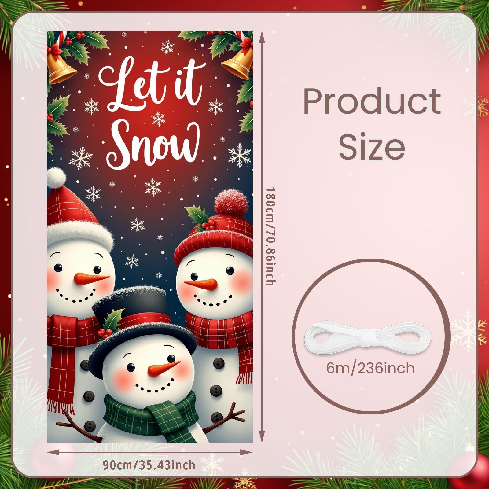 Christmas Decor Snowflake Pattern Holiday Banner Christmas Decoration Red Ornament Festive Decoration For Winter Decoration