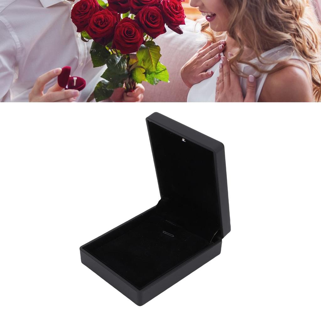 Luxury LED Pendant Necklace Gift Box Jewelry Display   Interior Light Up Necklace Box for Proposal Engagement Wedding
