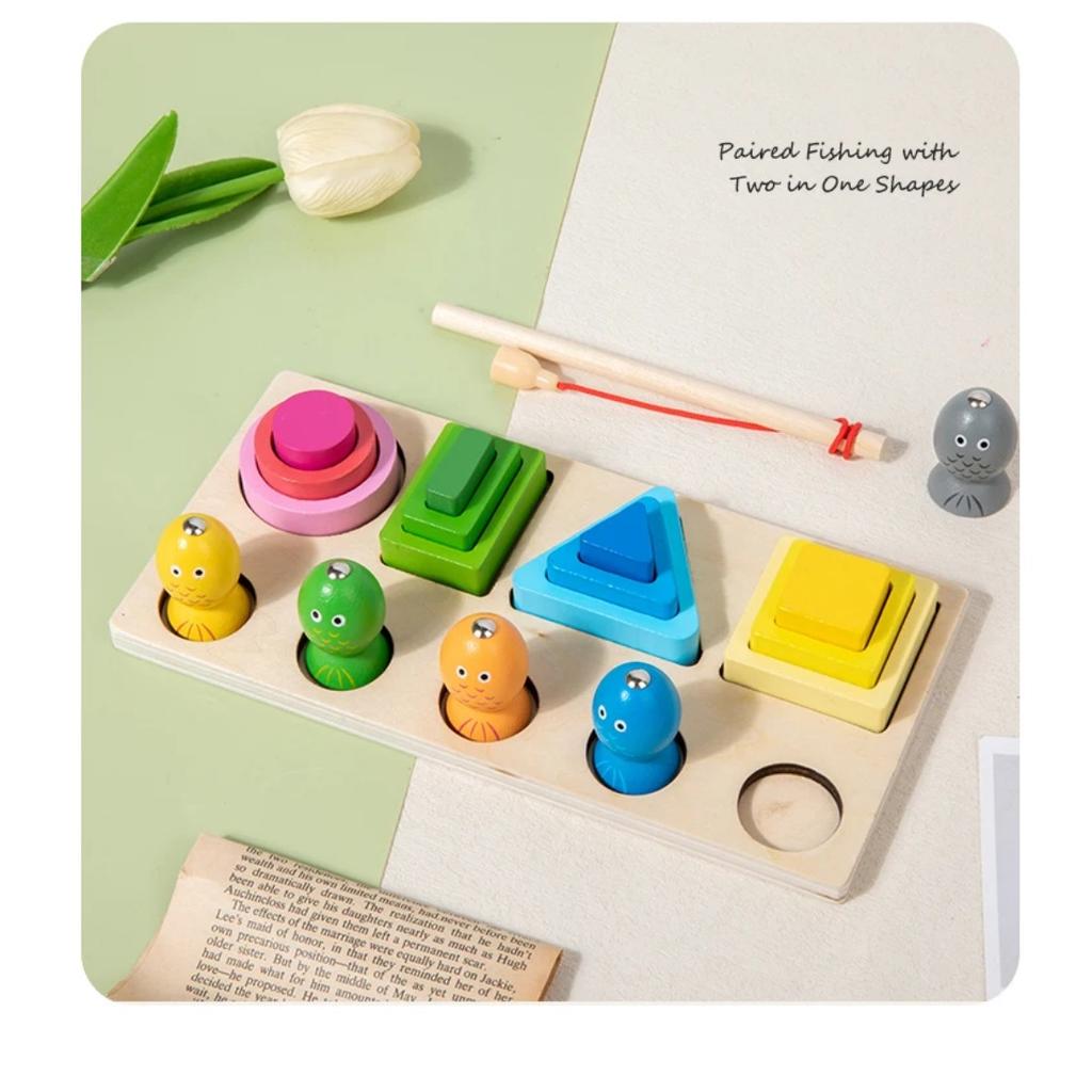 Montessori Wood Toys for Kids Wooden Sorting Stacking Toys for Baby Toddlers Educational Shape Color Sorter Preschool Kids Gifts