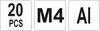 ALUMINUM RIVET NUTS M4, 20 PCS YT-36452 YATO