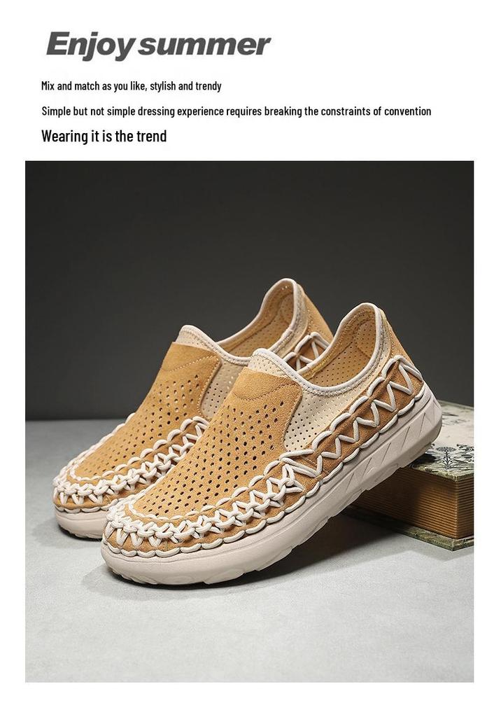 Men's Plus Size Breathable Mesh Sandals & Casual Old Beijing Running Dad Shoes