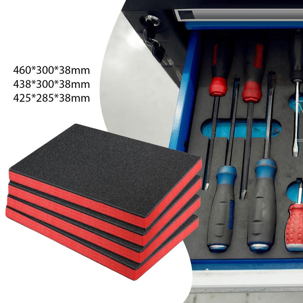 4x Tool Box Foam Inserts Versatile Professional Adults Easy to Use Practical Cuttable Tool Box Liners for Tabletop Miniatures