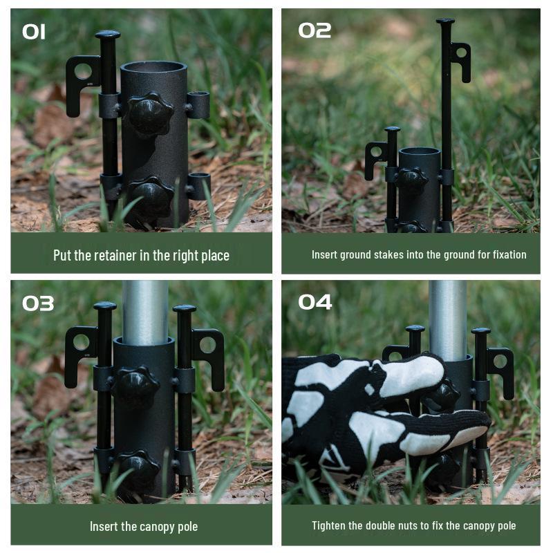 Adjustable Outdoor Tent Awning Pole Fixator - Camping Awning Support Accessory