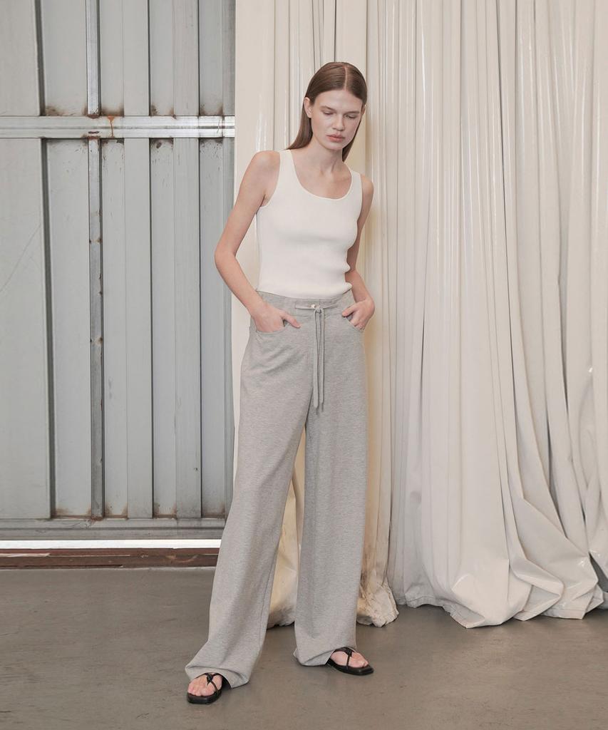 Ssikeoseun Drawstring Stretch Wide Pants_Grey